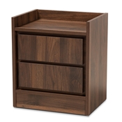 Baxton Studio Hale Modern and Contemporary Walnut Brown Finished Wood 2-Drawer Nightstand